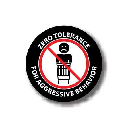 Ergomat 32in CIRCLE SIGNS Zero Tolerance For Aggressive Behavior DSV-SIGN 1024 #3984 -UEN